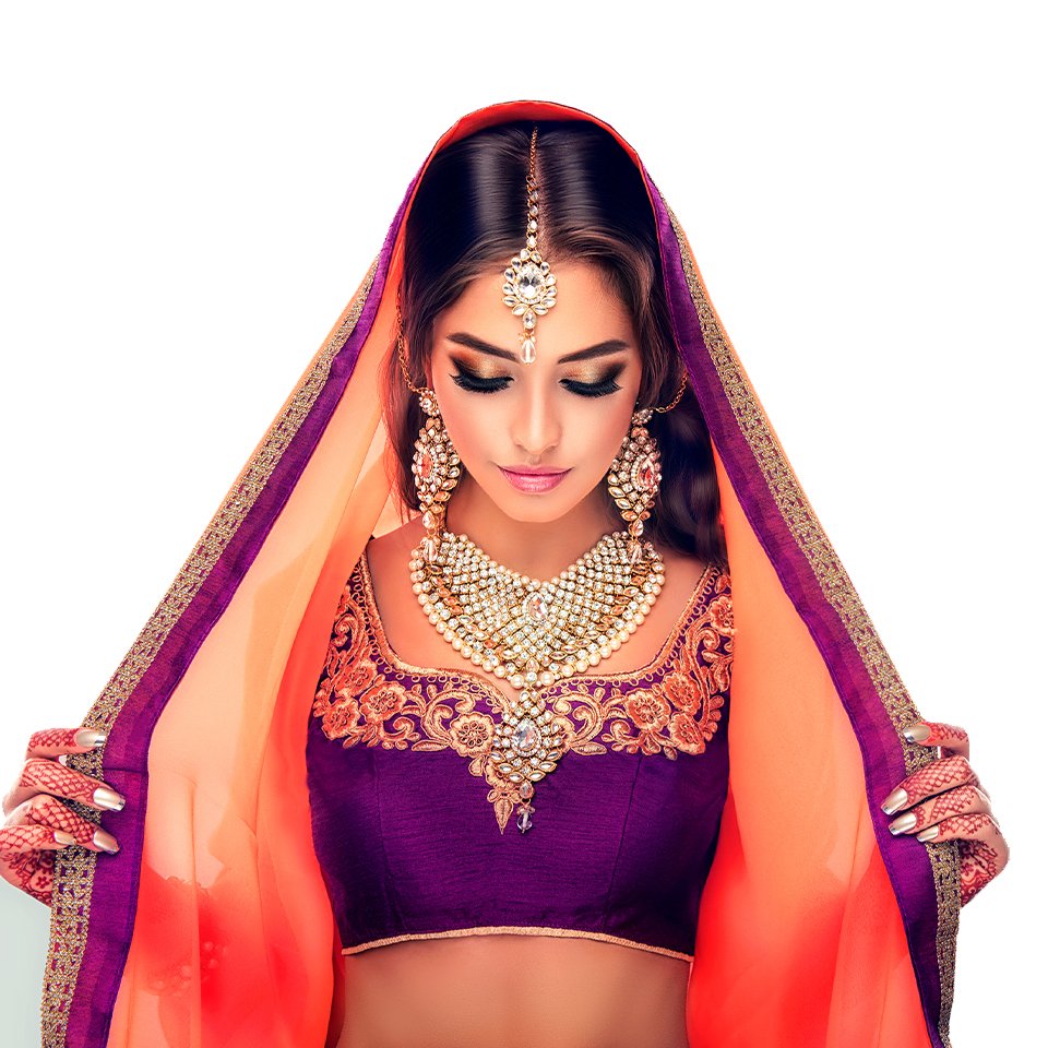 Indian women wearing tranditional silver jewellery